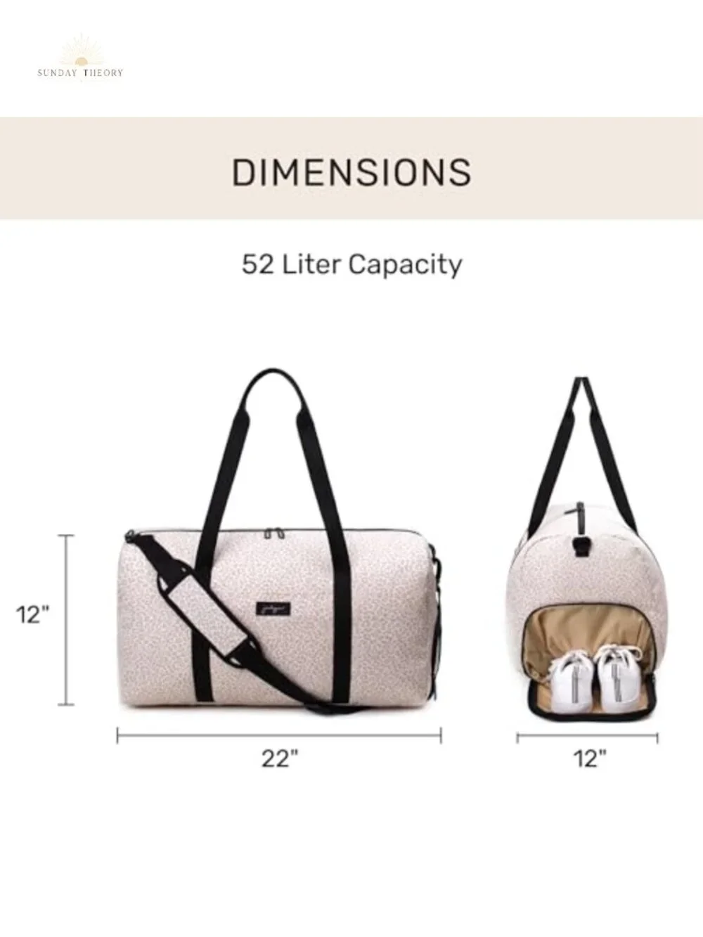 Large Polyester Weekender Duffel Bag with Adjustable Strap